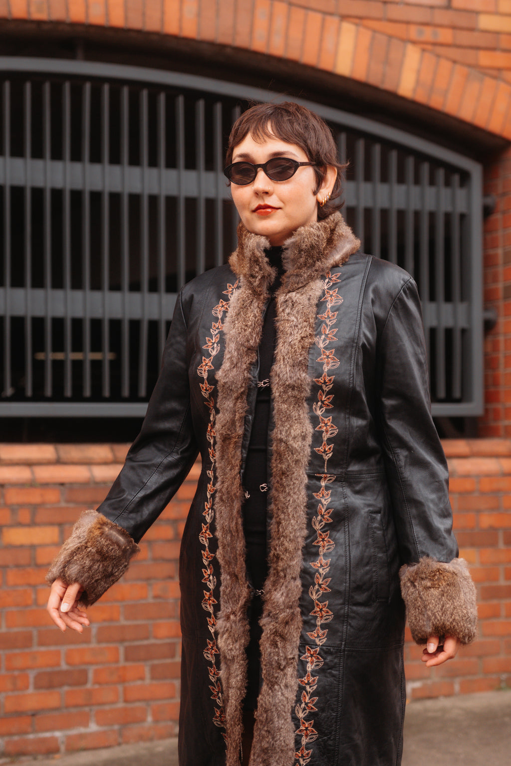 Afhghan Leather Rabbit-Fur Coat