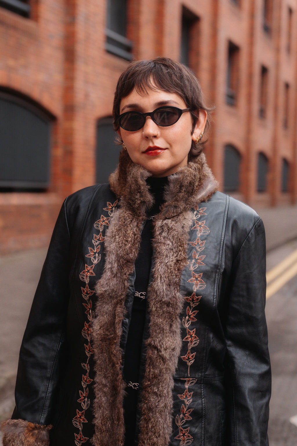 Afhghan Leather Rabbit-Fur Coat