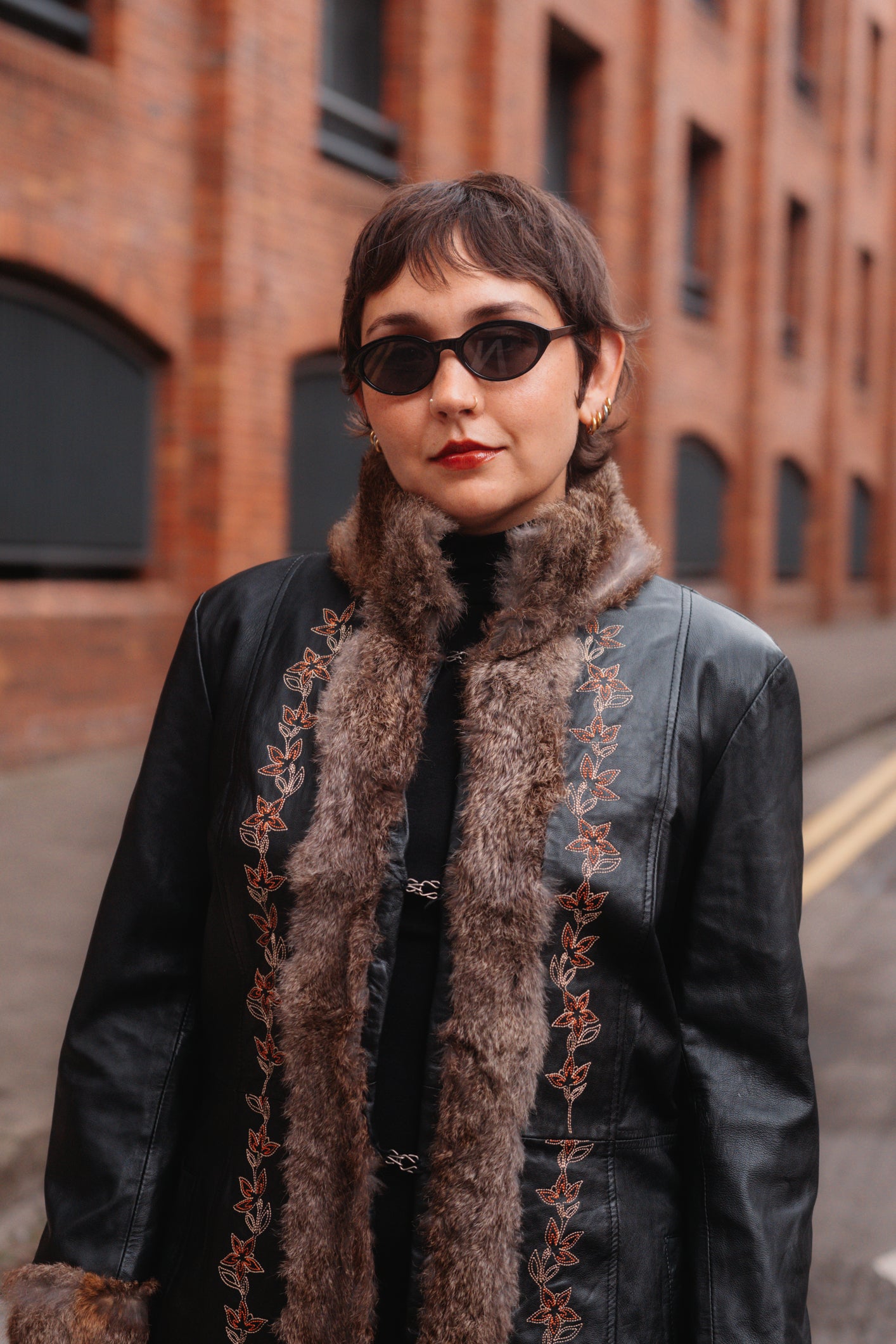 Afhghan Leather Rabbit-Fur Coat