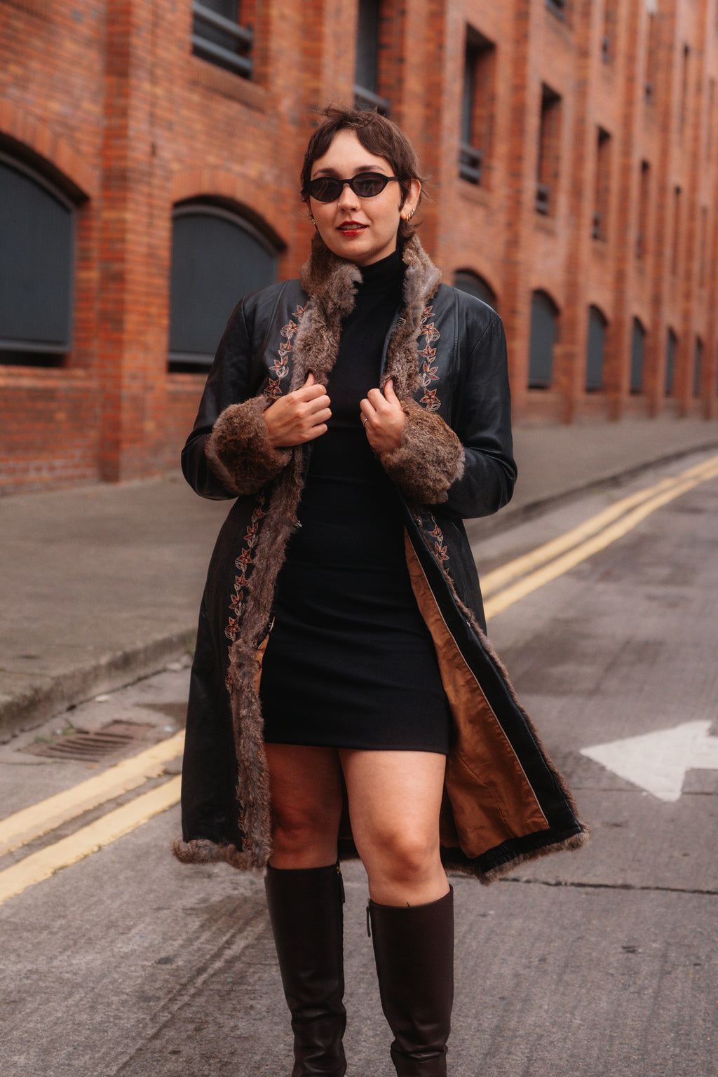 Afhghan Leather Rabbit-Fur Coat