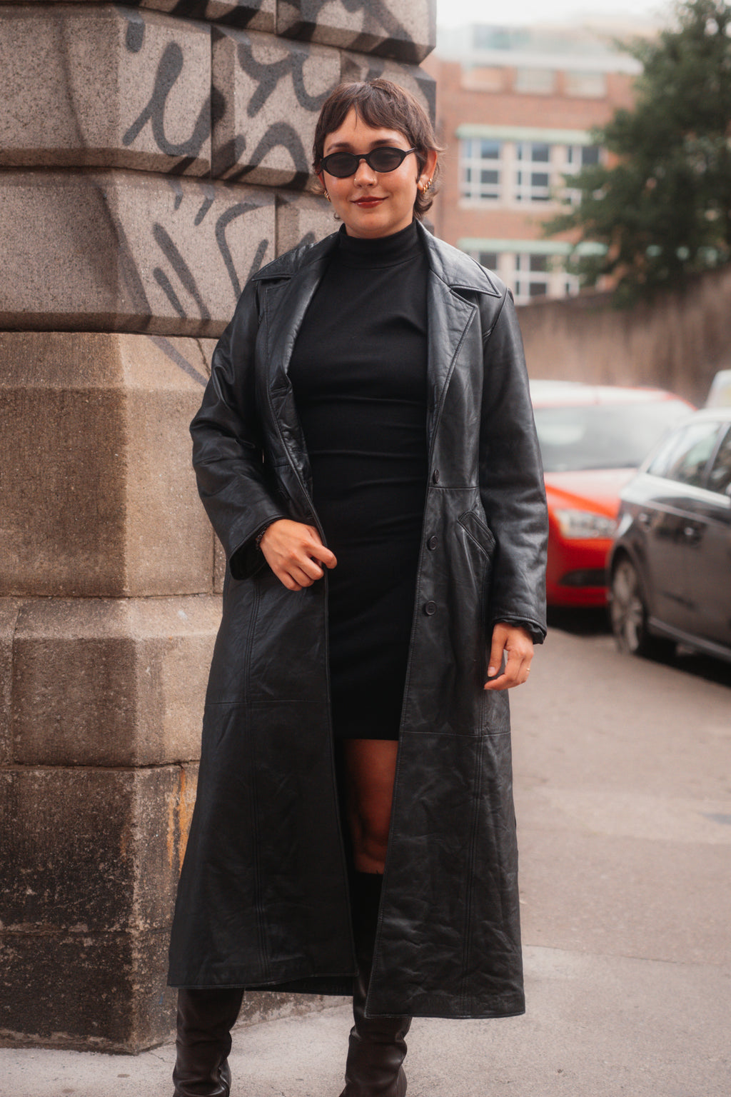 Maxi Leather Trench Coat