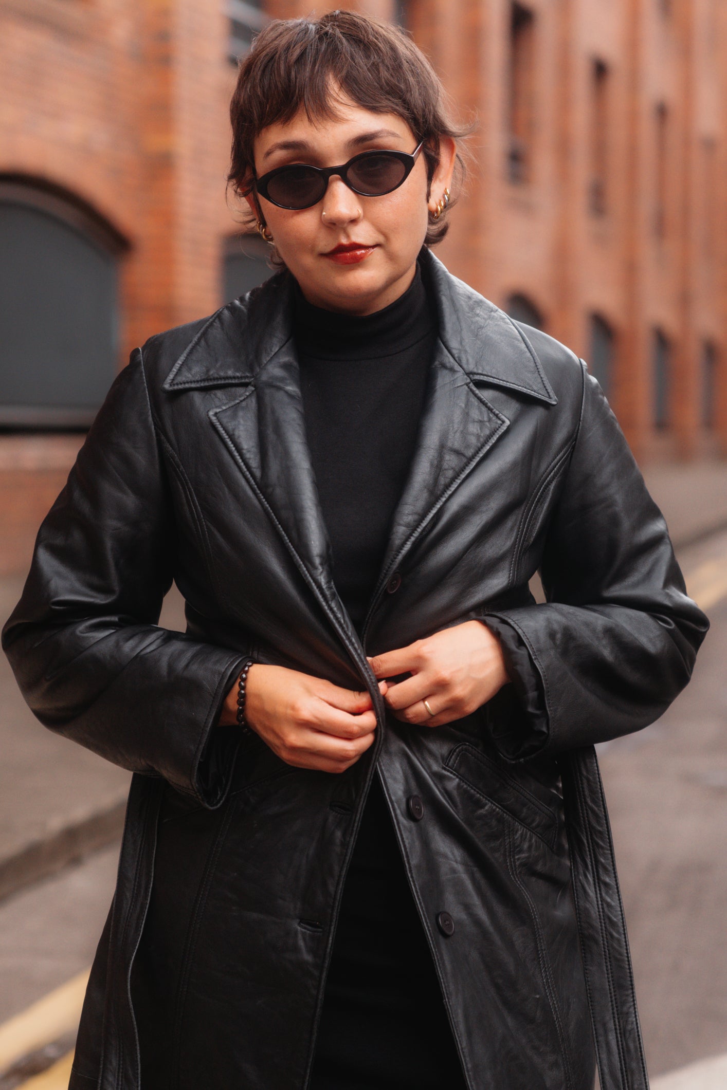 Maxi Leather Trench Coat