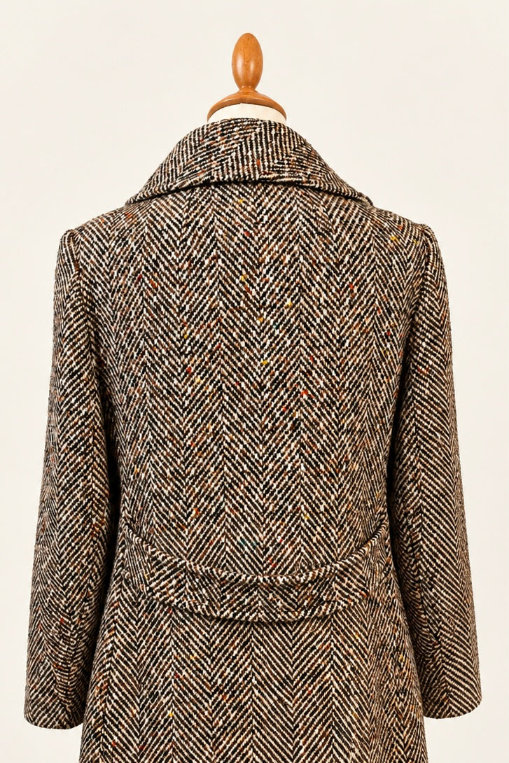 Wool Blend Herringbone Coat