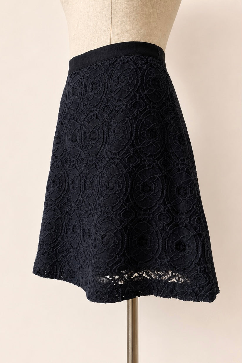 SISLEY Black Lace Mini Skirt