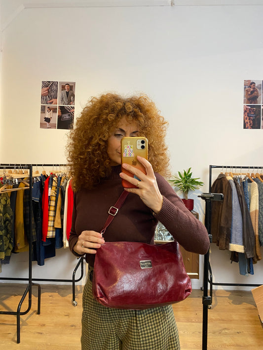 Burgundy leather bag