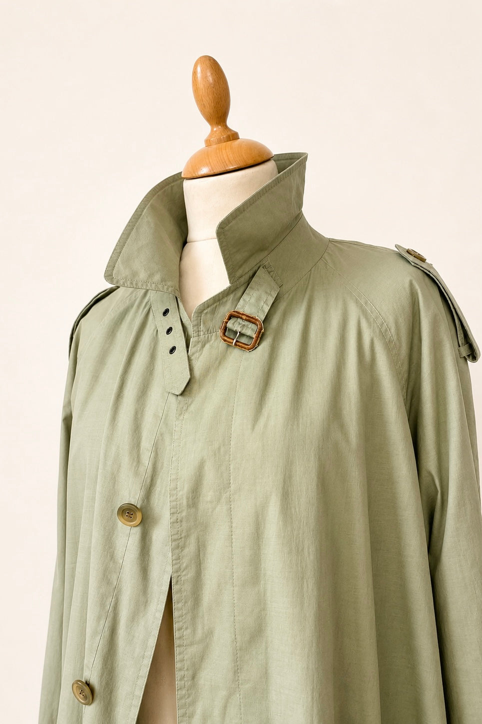 Joseph Martz Sage Green Light Trench Coat