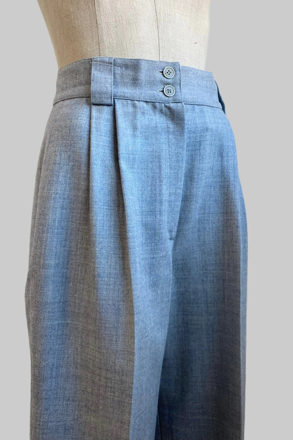 Baby Blue Pure Wool Trousers
