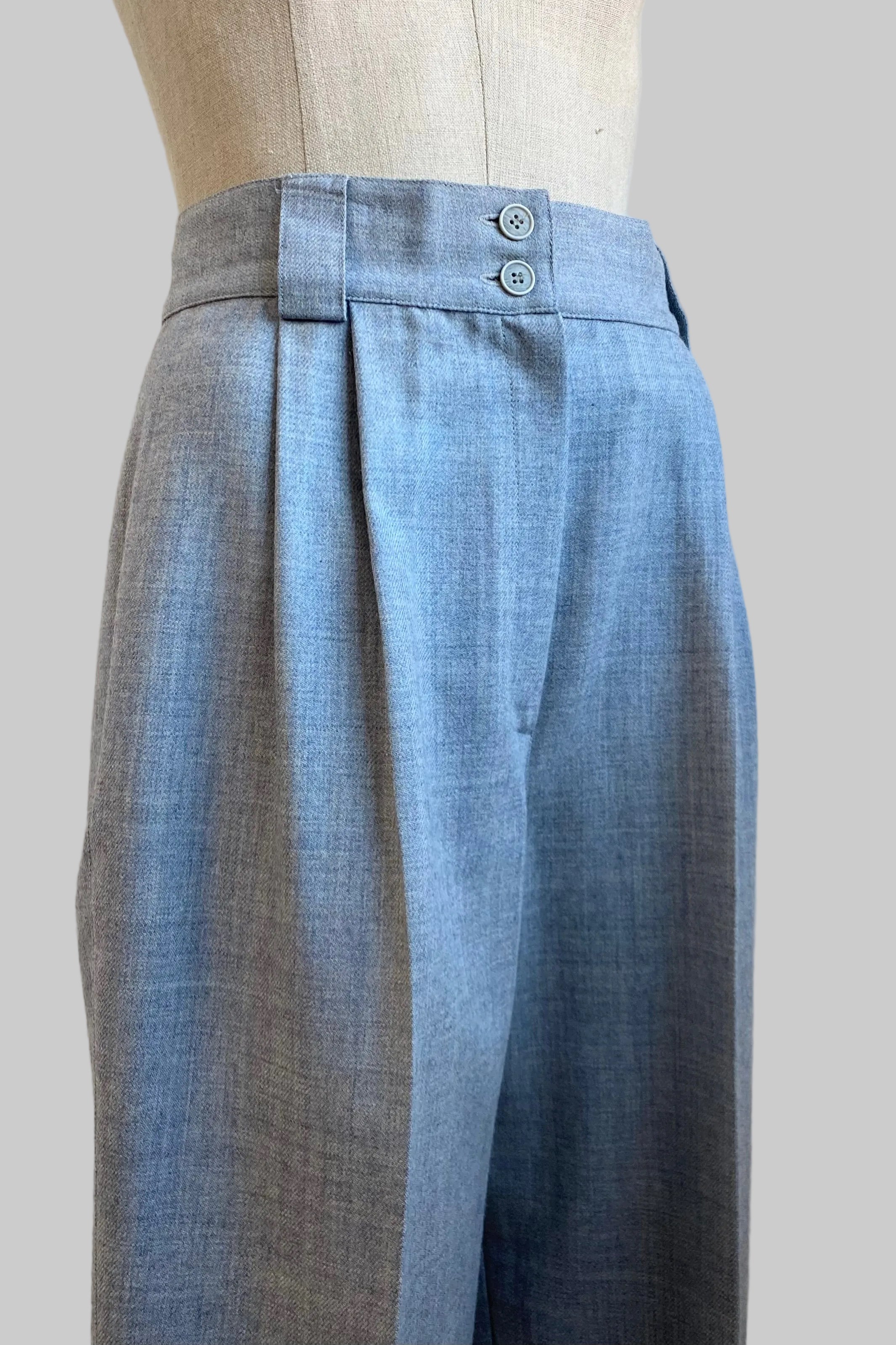 Baby Blue Pure Wool Trousers