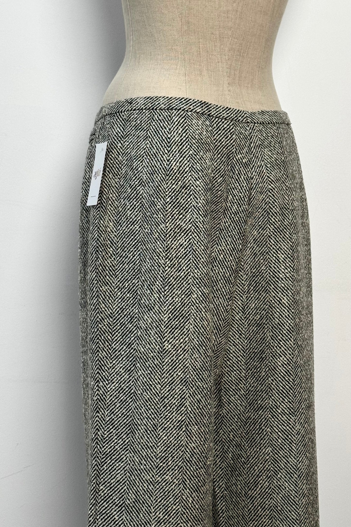 WOOL TROUSERS MARLED PATTERN SIZE M UK 10