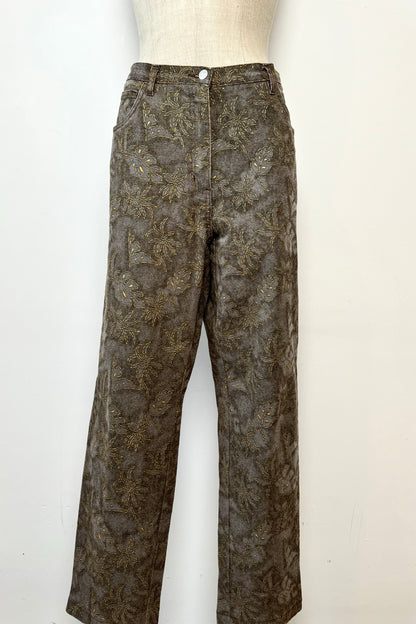 GOLD ENGRAVED PANTS UK 12/14 EU 40/42