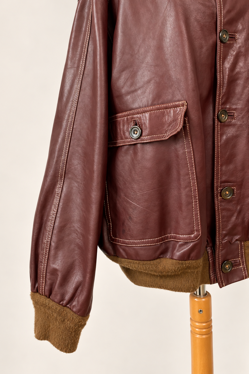 Leather Burgundy Bomber