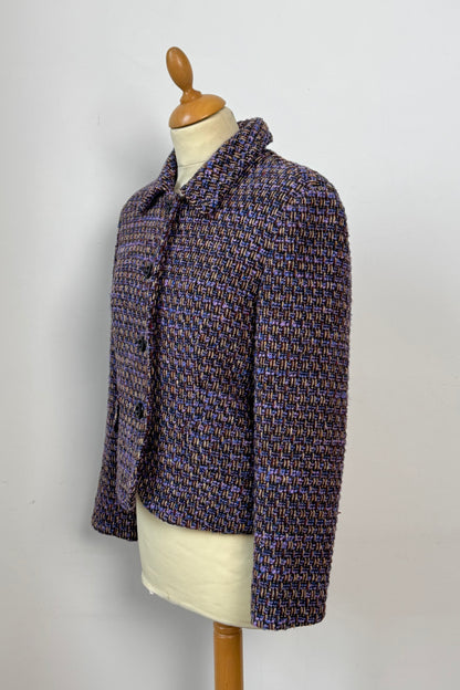 Boucle Purple Blazer Women's Size S/M Size 8/10