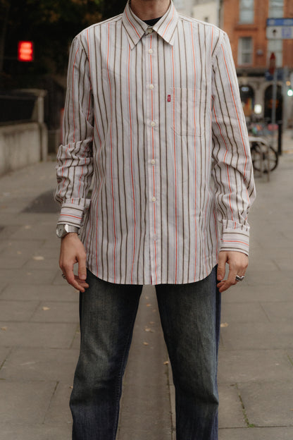 Levi’s Red Tab Striped Long Sleeve Shirt Size L UK 12