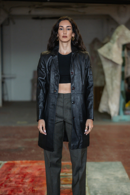 Leather Trench Coat Icebreaker - Real Leather, UK 8/10 S/M
