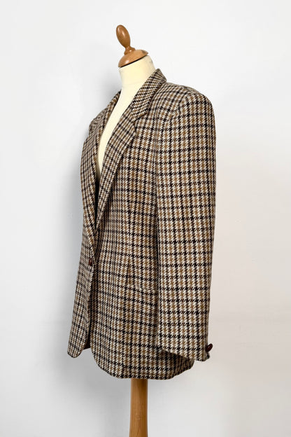 GENNY HOUNDSTOOTH LUXURY BLAZER SIZE L UK 12