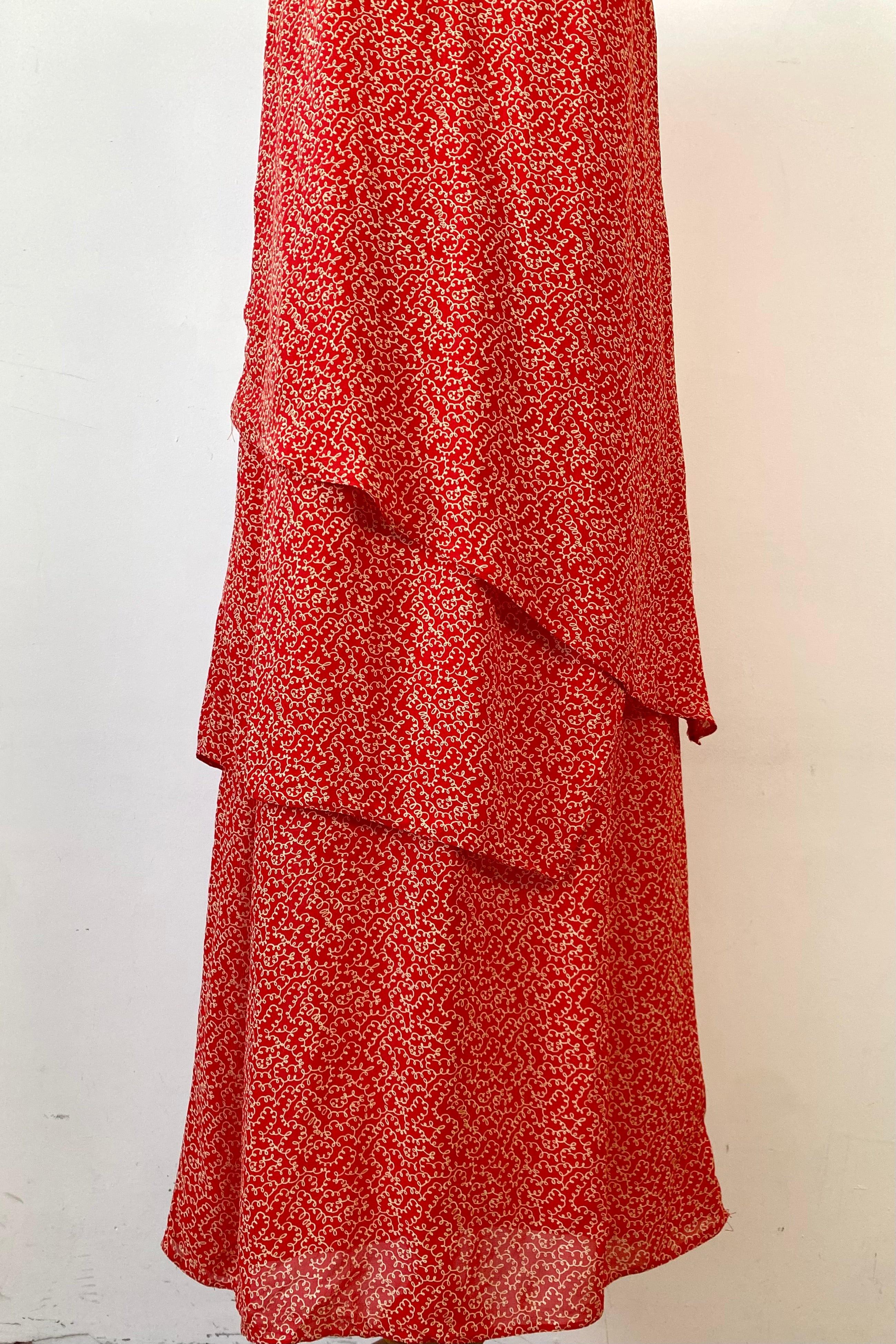 Asymmetrical Printed Maxi Dress