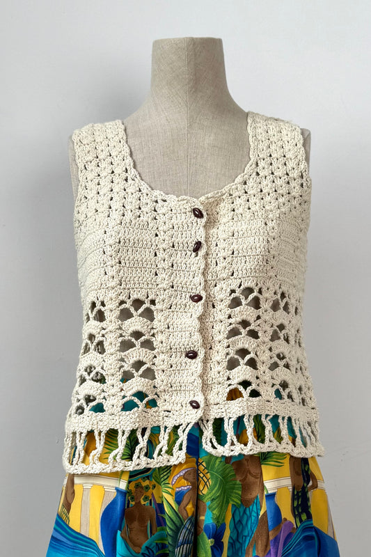 CROCHET TOP SIZE S/M  UK 8/10