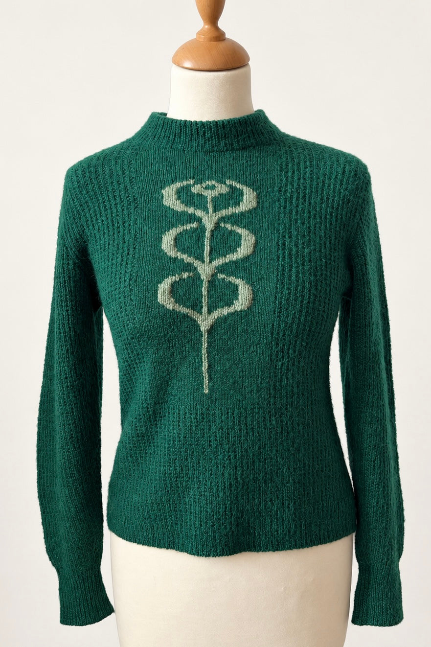 Wool blend Knit Sweater Deep Forest