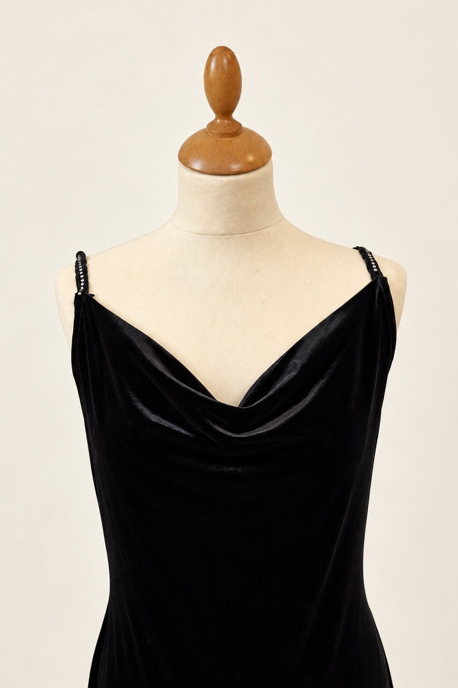 Black Velvet Slip Dress