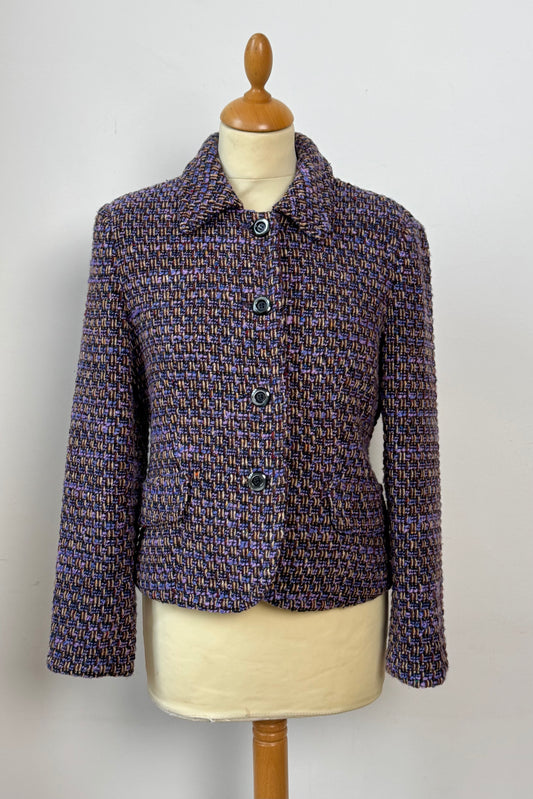 Boucle Purple Blazer Women's Size S/M Size 8/10