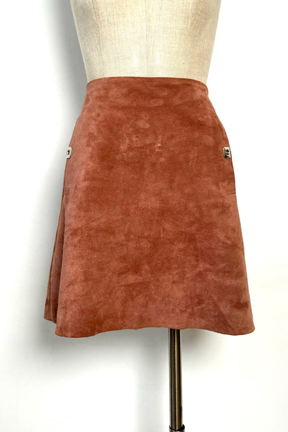 SUEDE MINI LEATHER SKIRT SIZE S UK 6/8