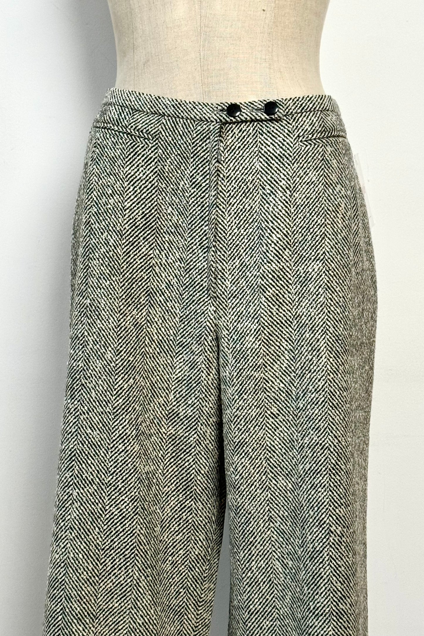 WOOL TROUSERS MARLED PATTERN SIZE M UK 10