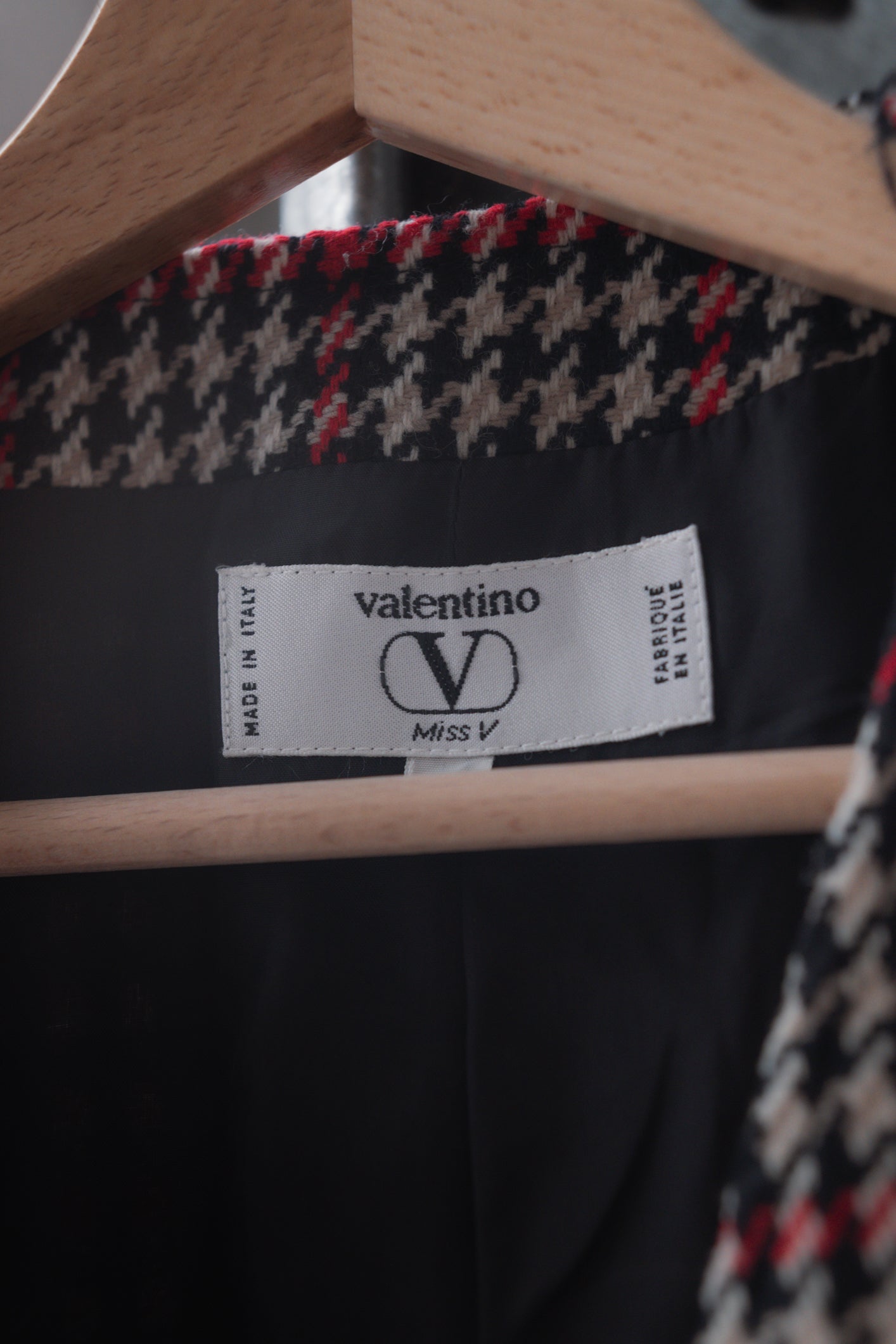 Vintage Valentino Tweed Blazer Black & Red Size M/L UK 10/12