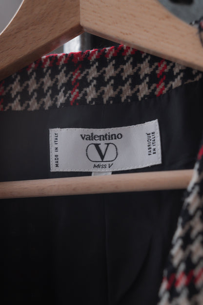 Vintage Valentino Tweed Blazer Black & Red Size M/L UK 10/12