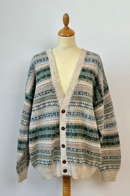 PATTERN PINK CARDIGAN SIZE L/XL UK 12/14