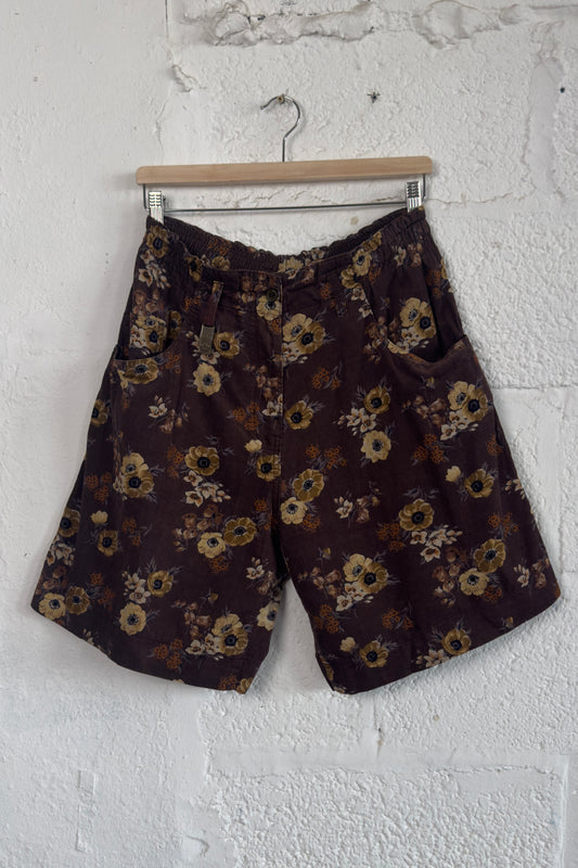 Kenzo Floral Corduroy Paperbag Shorts Size Medium UK 8/10