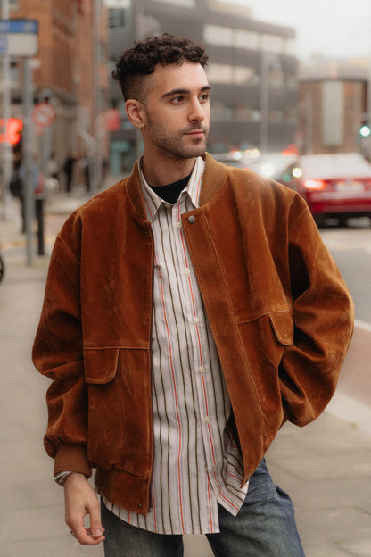 Handmade Velvet Camel Jacket Size L