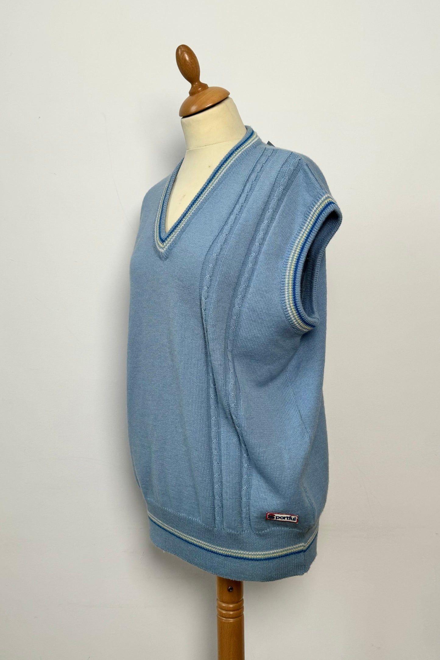 BABY BLUE V-NECK VEST SIZE L/XL UK 12/14