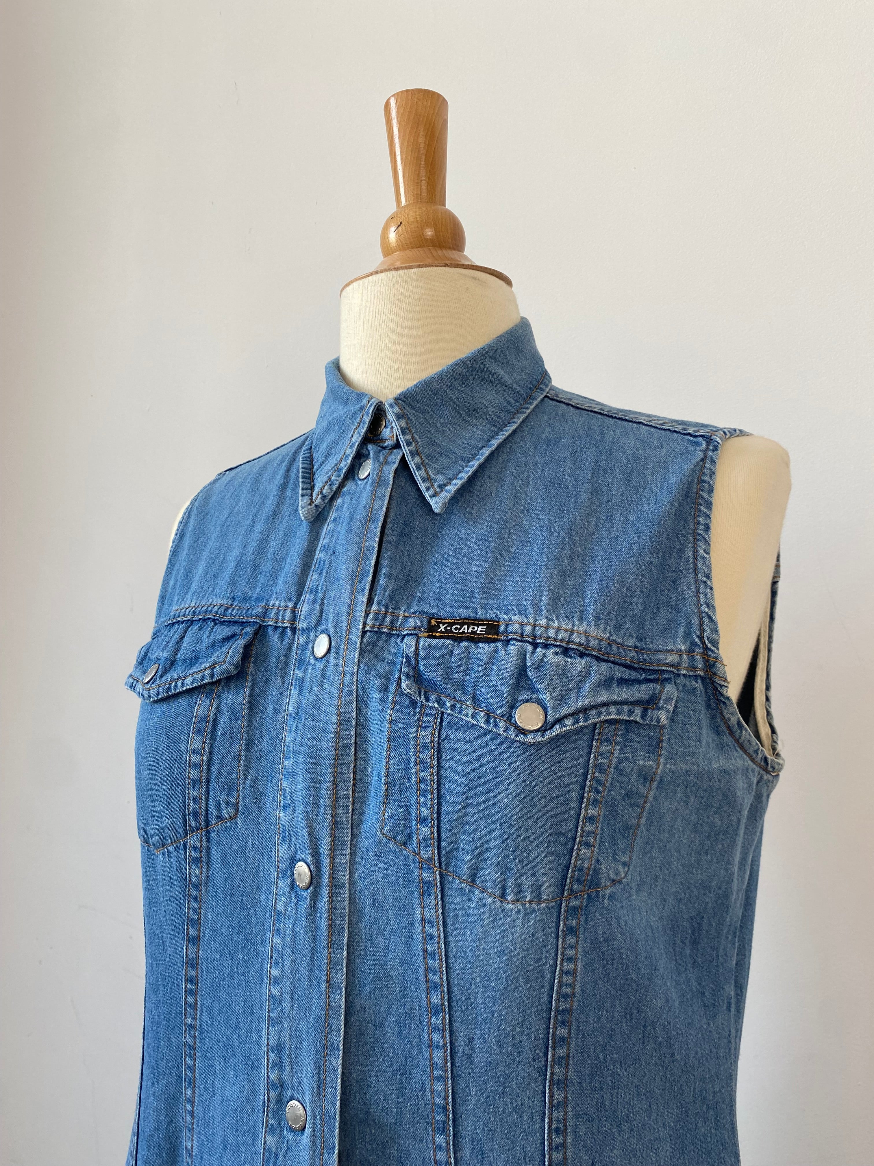 Vintage denim shirt dress Size L/XL 12/14 UK