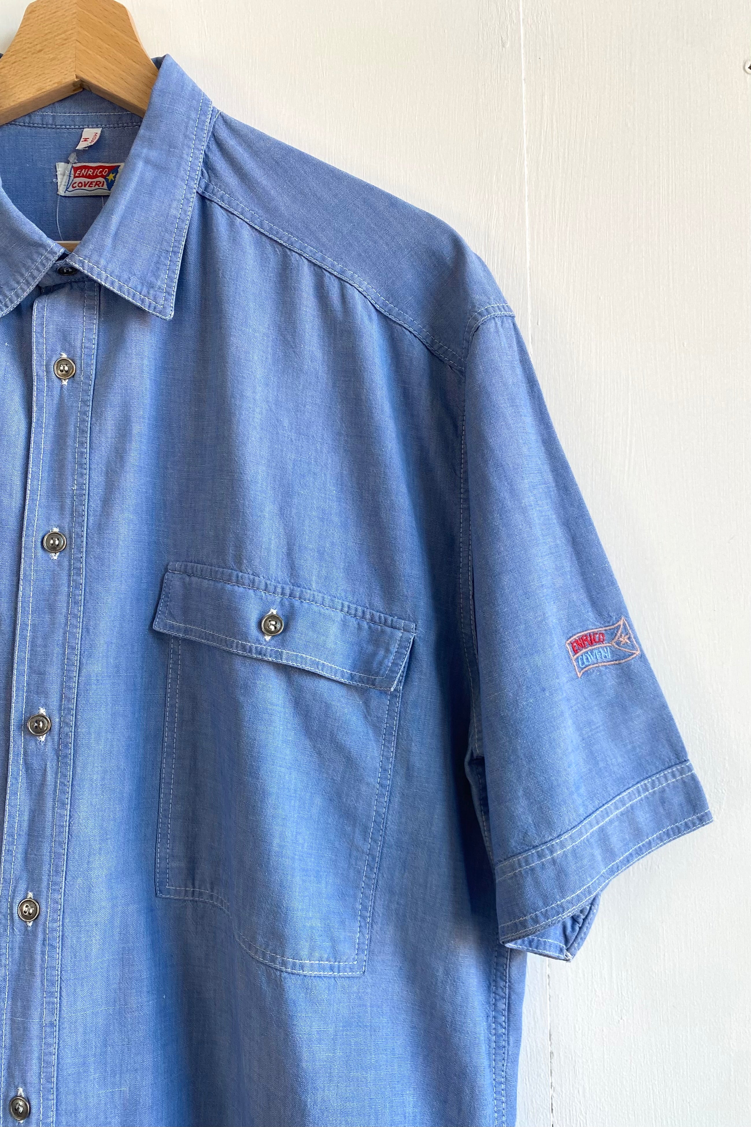 Enrico Coveri Blue Cotton Shirt