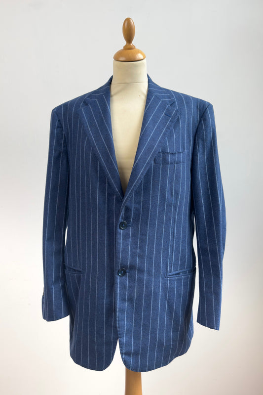 Pure Wool Pinstripe Blazer in Royal Blue Size M/L