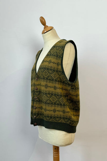 PATTERN GREEN VEST SIZE L UK 14