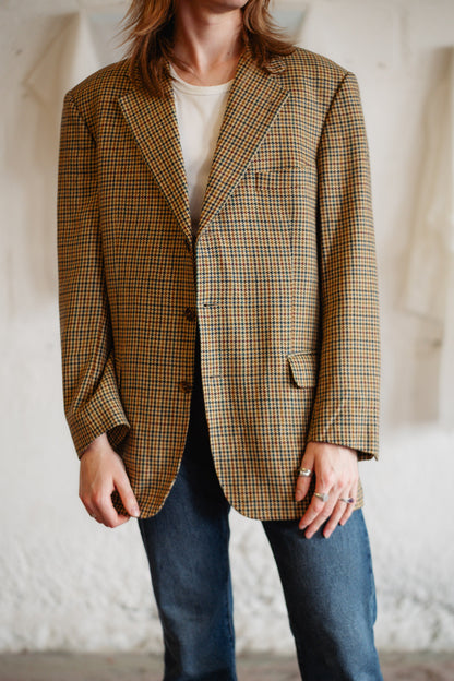 Burberrys Vintage Houndstooth Wool Blazer SIZE L/XL UK 12/14