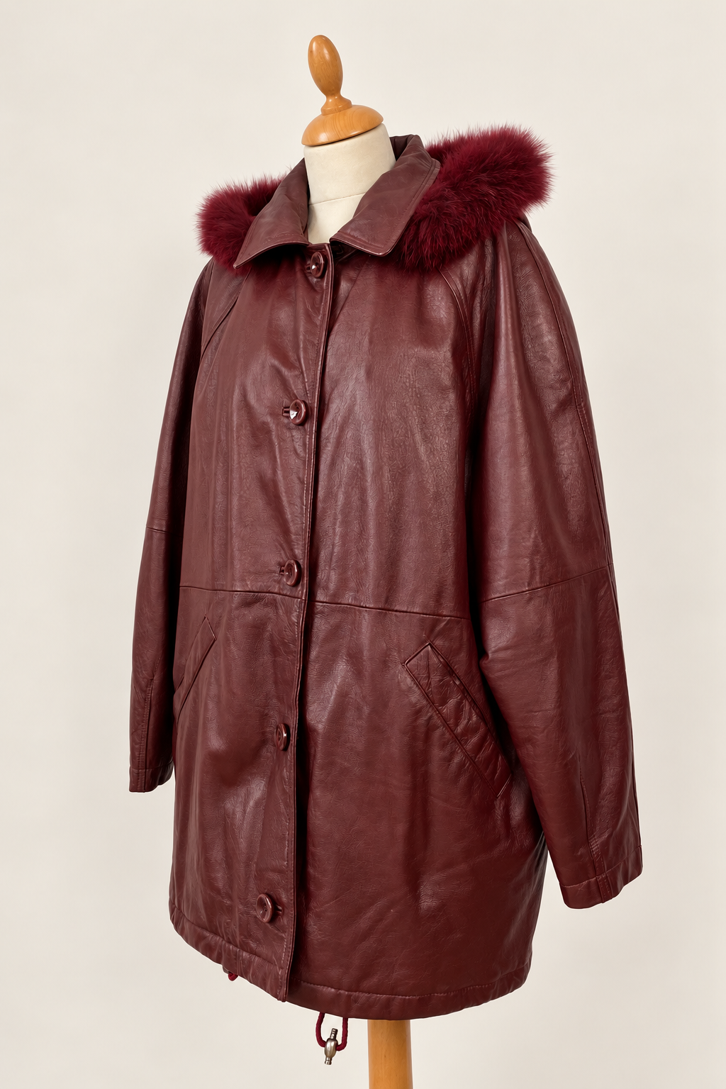 Leather Burgundy Parka