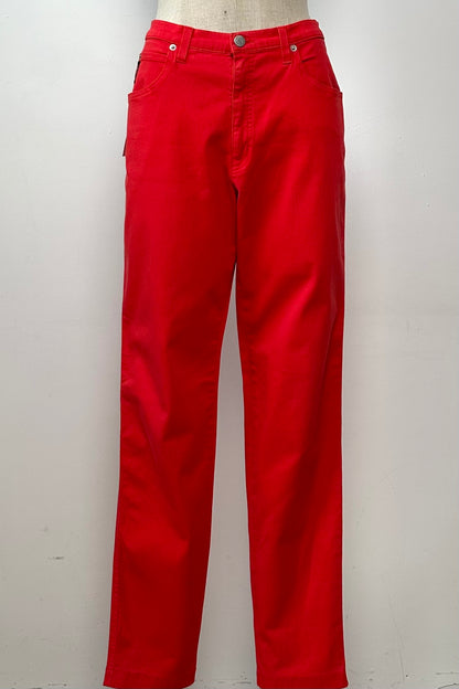 RED ARMANI TROUSERS SIZE 6/8 EU 34/36