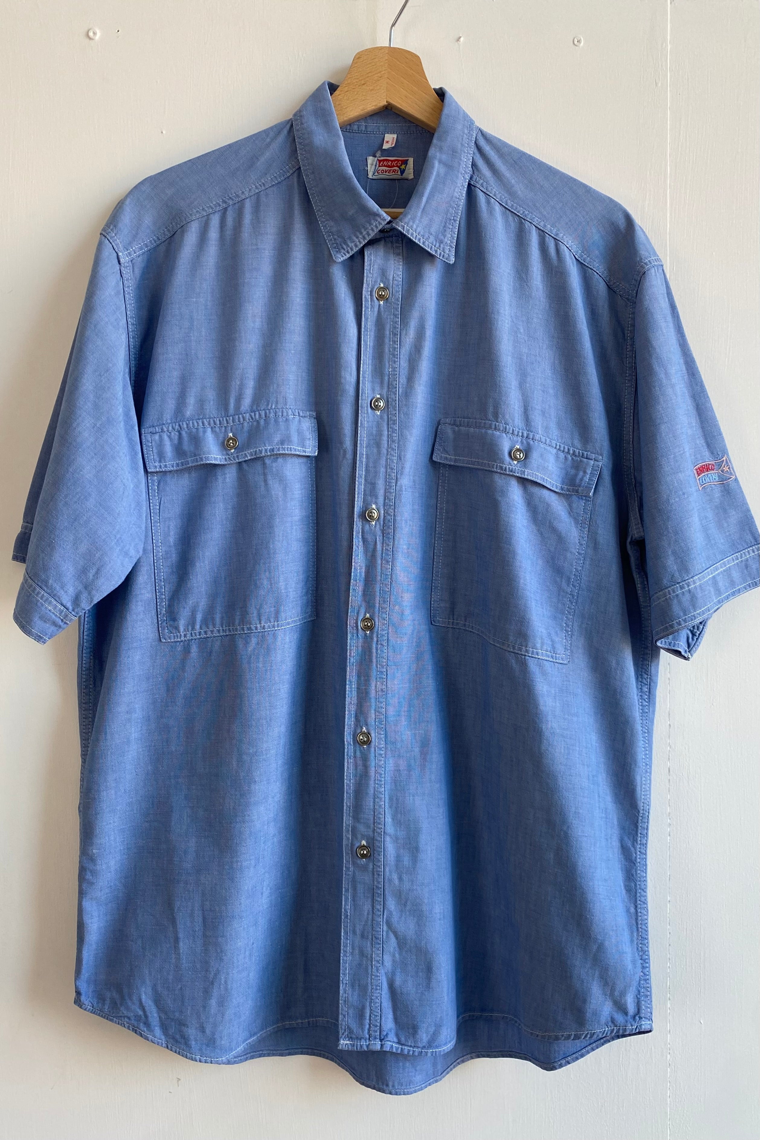 Enrico Coveri Blue Cotton Shirt