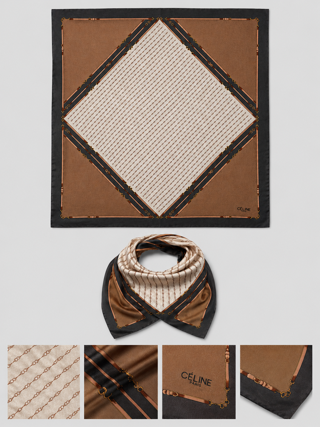 Genuine CÉLINE Paris Silk Scarf