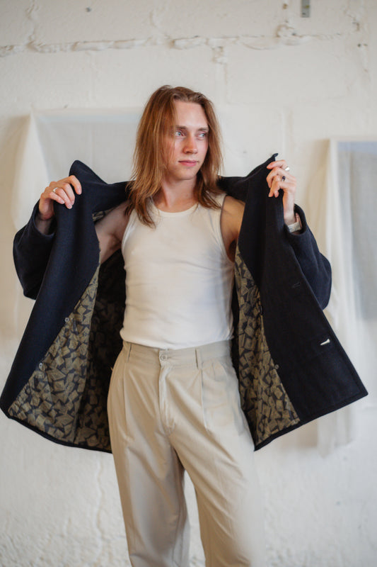 Valentino Uomo Oversized Wool Blazer Coat - Italian Designer, Double-Breasted, Luxury, Size L/XL (UK 12/14)