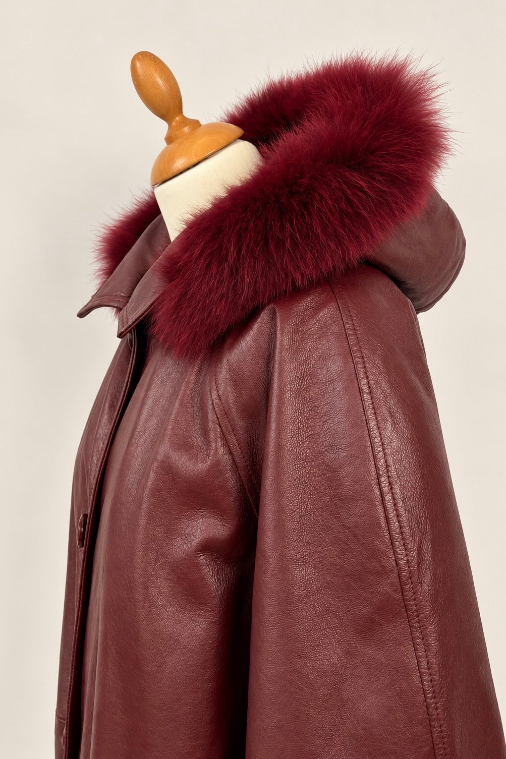 Leather Burgundy Parka