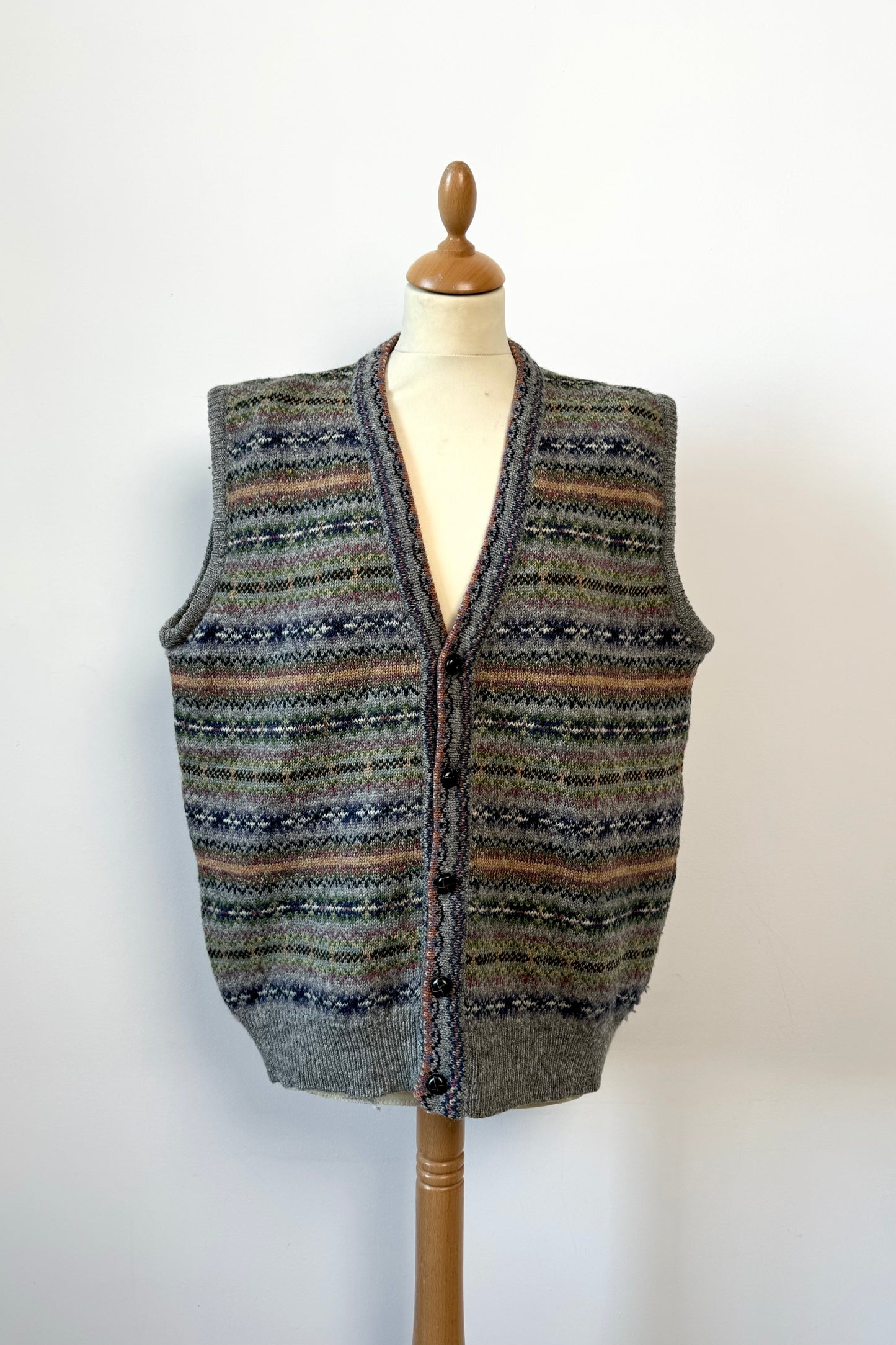 PATTERN WOOL VEST SIZE XL UK 14