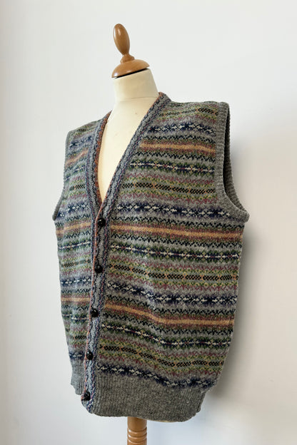 PATTERN WOOL VEST SIZE XL UK 14