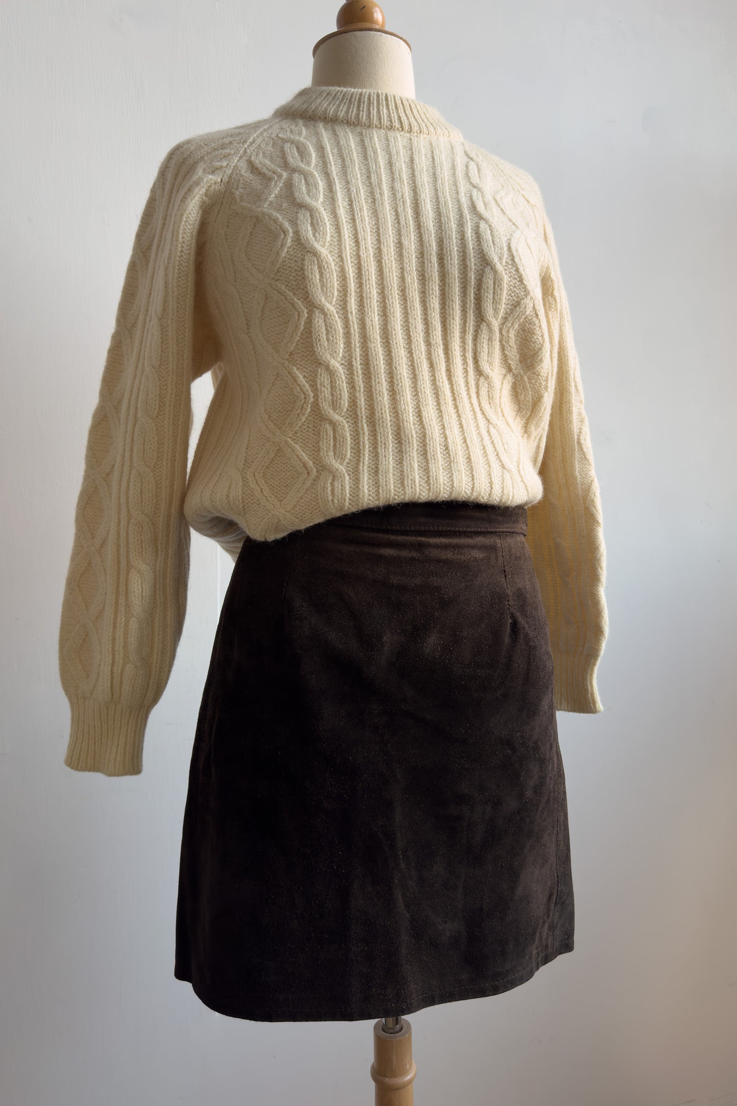 Chocolate Brown Suede Skirt in Size M UK 8/10