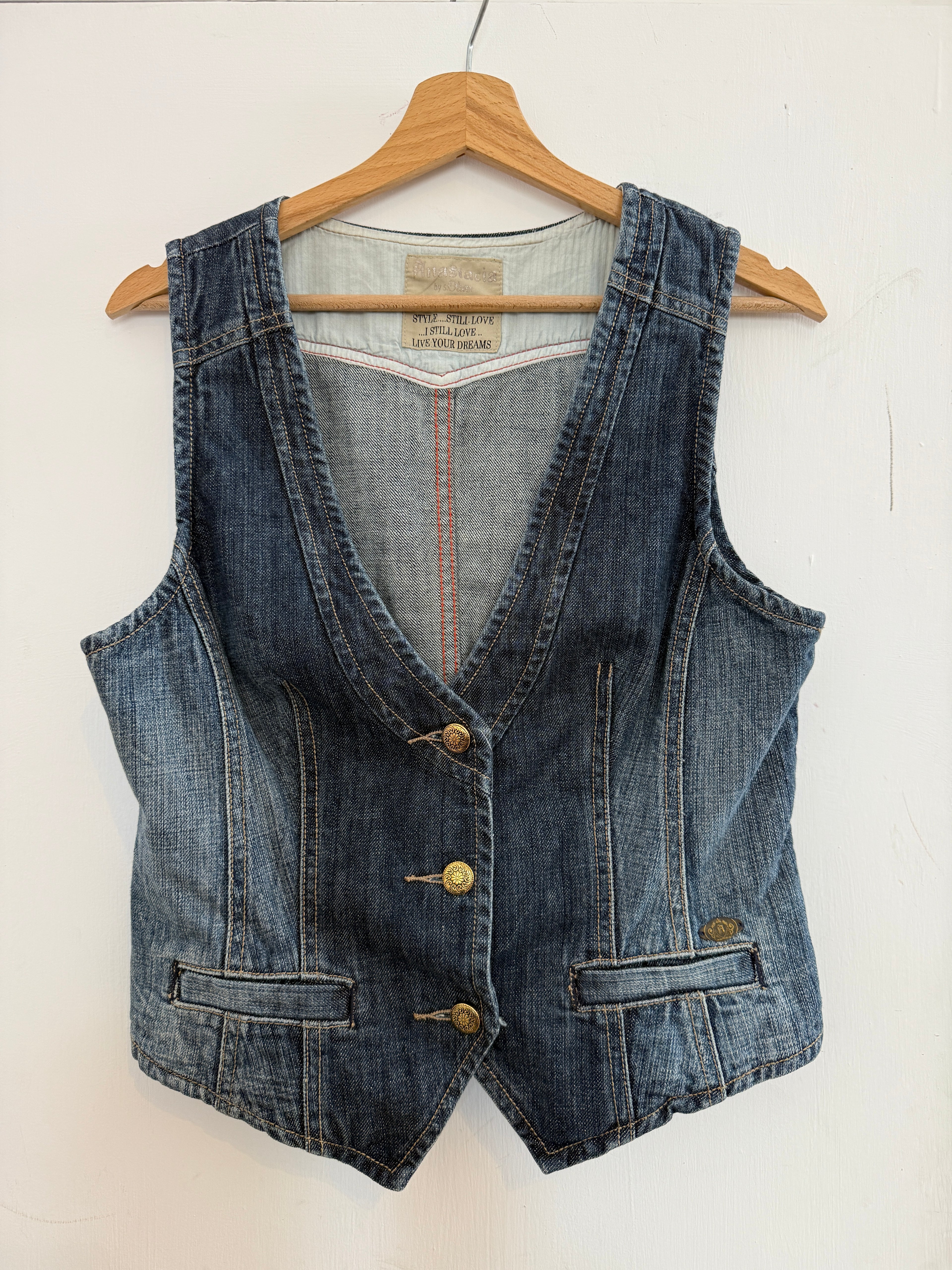 Mid-wash Denim Waiscoat