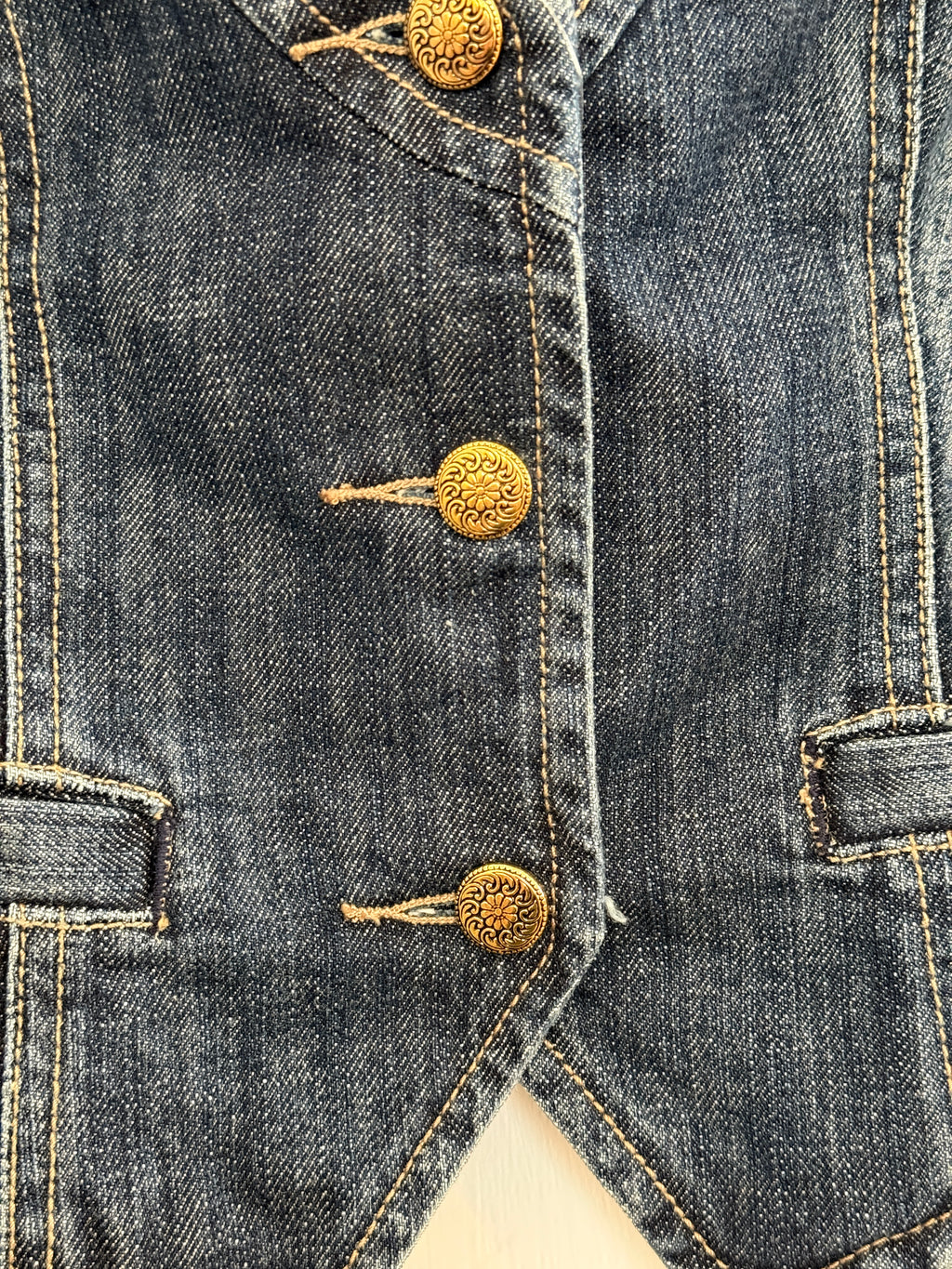 Mid-wash Denim Waiscoat
