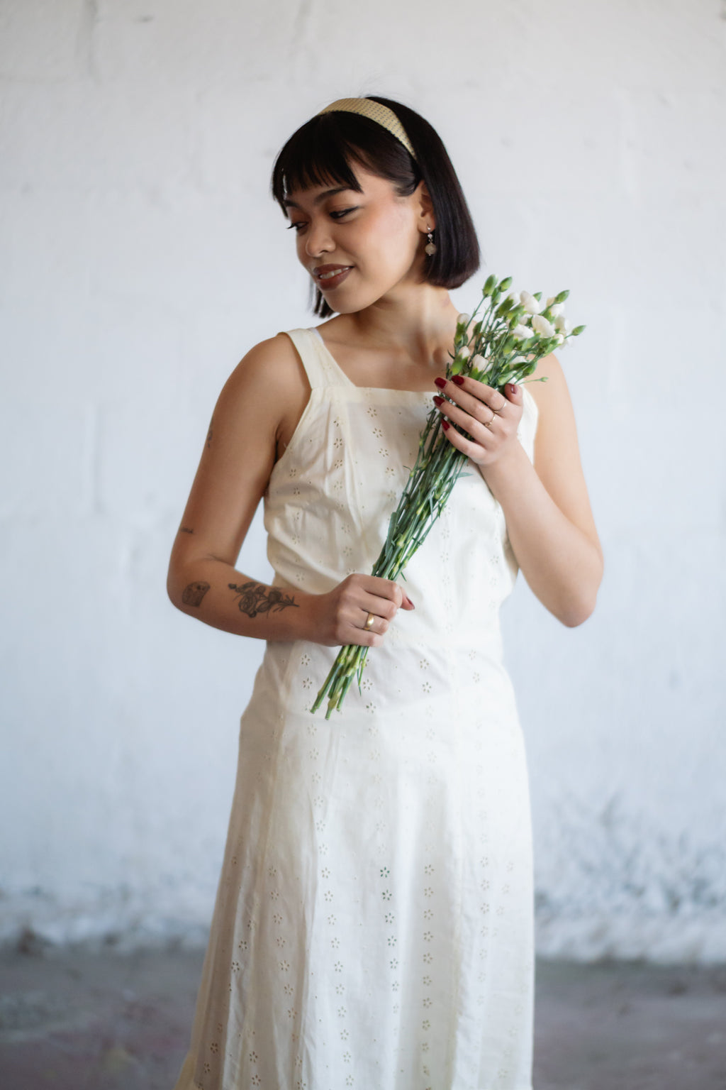 White Broderie Anglaise Cotton Sundress