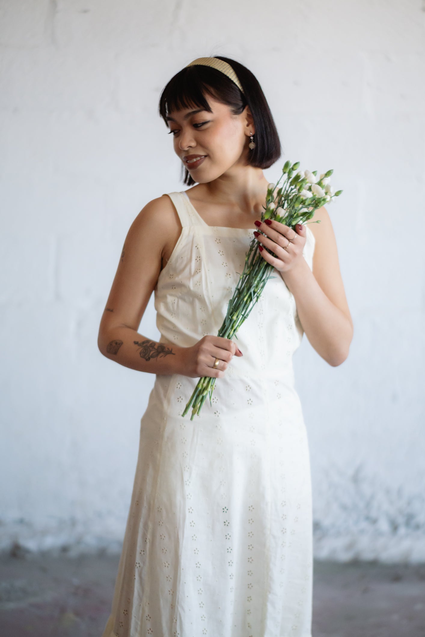 White Broderie Anglaise Cotton Sundress